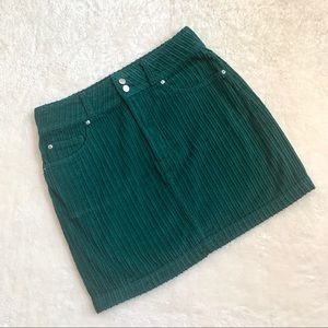 Emerald Green Corduroy BDG Skirt